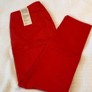 NWT Talbots Bright Red Denim, Strait Fit, Size 14P